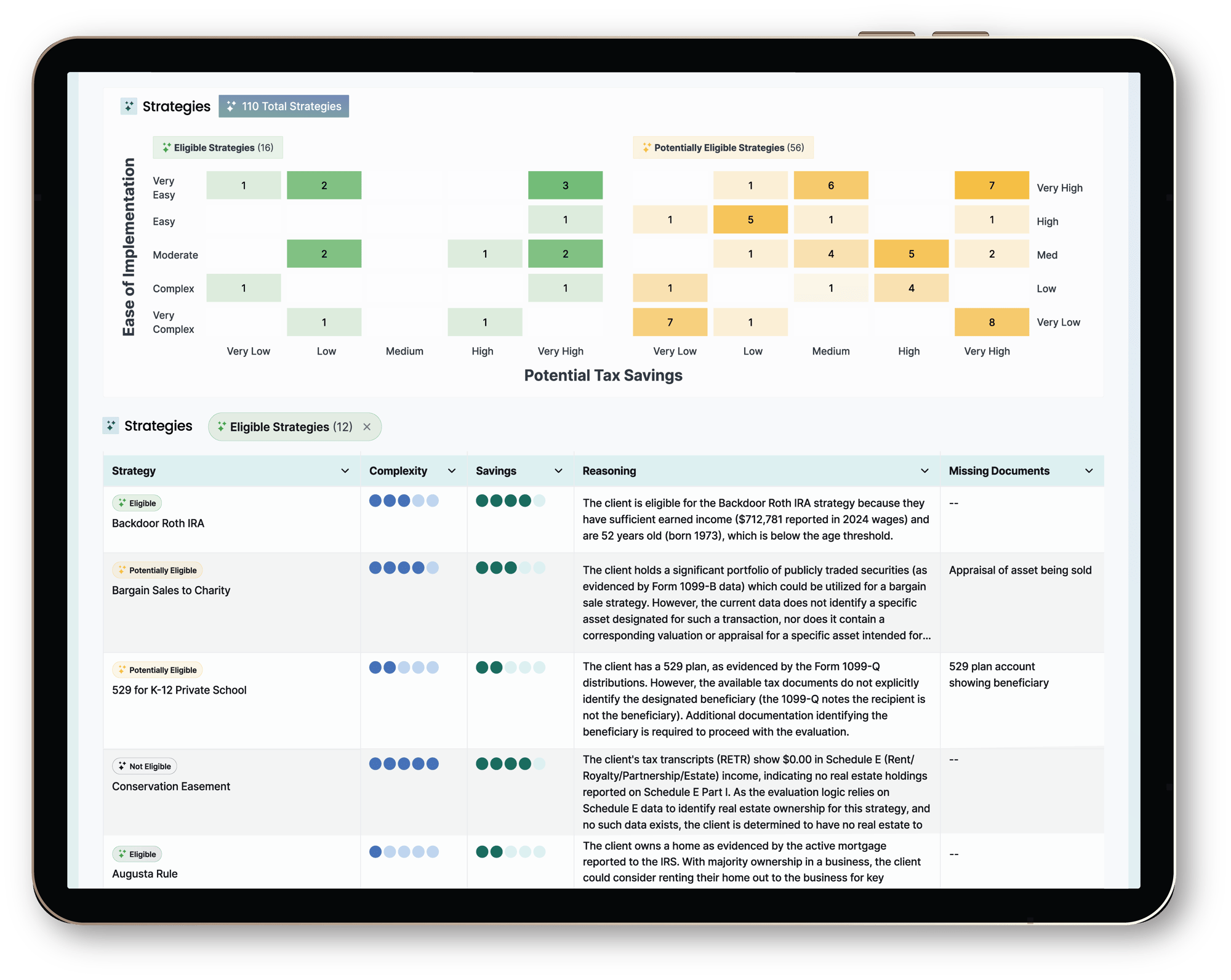 Tablet with Tax Strategies v2
