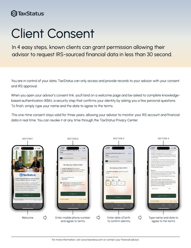 Cover of the client consent overview for existing clients