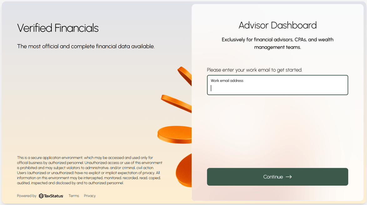 Step 1 - Advisor Login